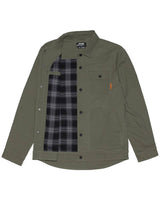 Torch-Jacket-Front-Flannel-Showing-Dark-Olive-OFF-THE-GRID